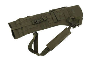The Red Rock Outdoor Gear OD Green Rifle Scabbard features MOLLE compatible webbing